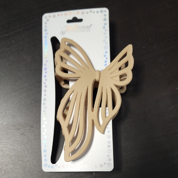 Prince Accessories - Tan Ribbon Bow Hair Clip